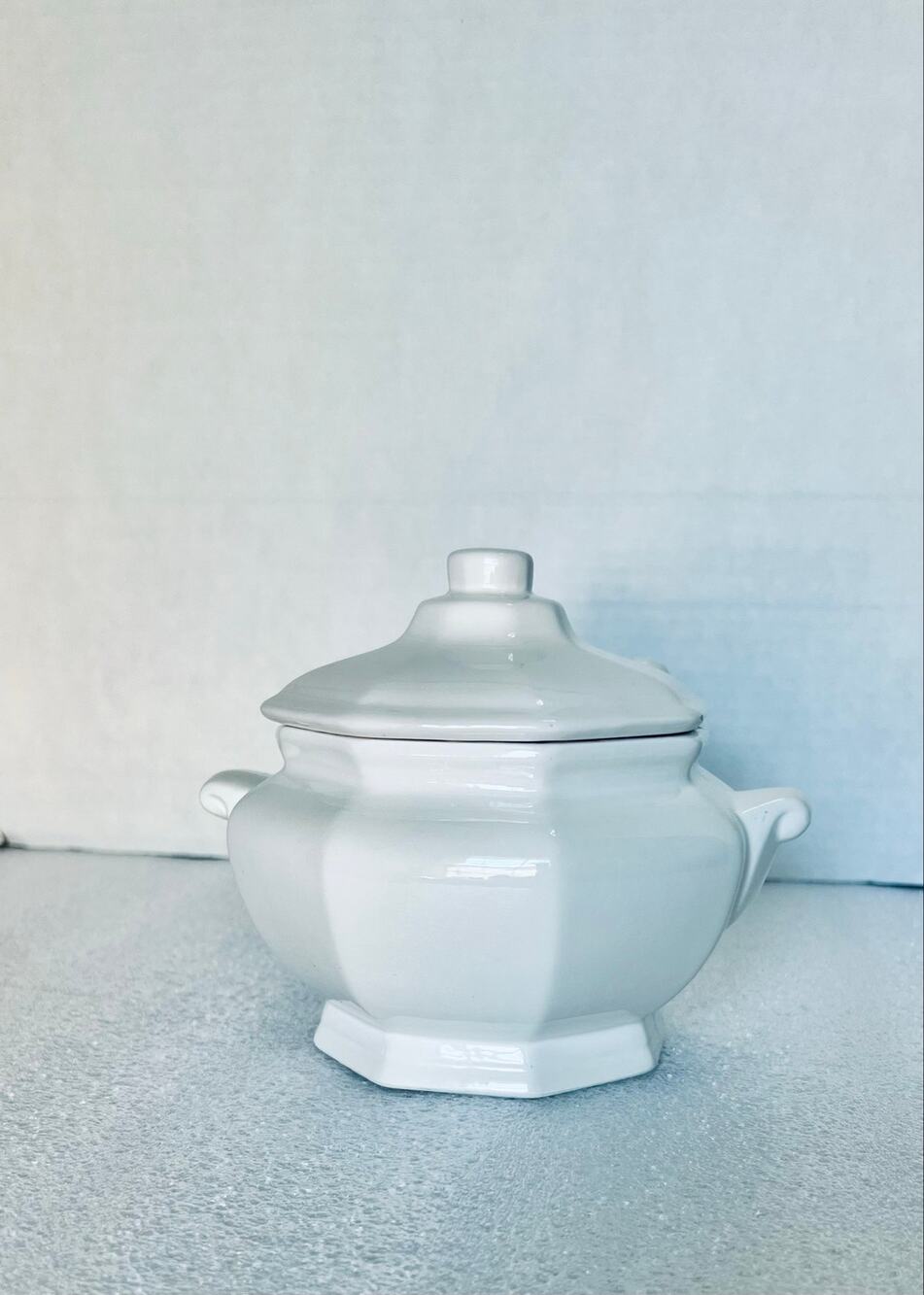 Soup Terrain.  White with matching Lid and Ladle.